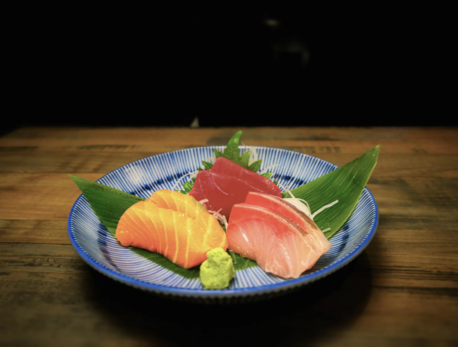 Assorted sashimi with wasabi