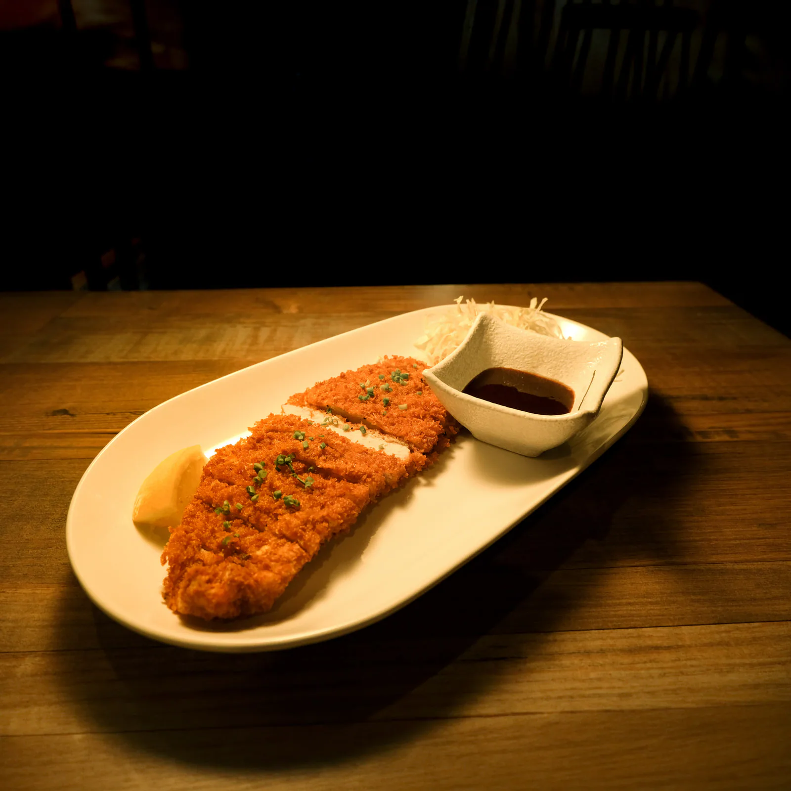 Pork katsu with tonkatsu sauce